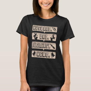 Camiseta Marido. Pai. Dulcimerista. Herói. instrumento de m
