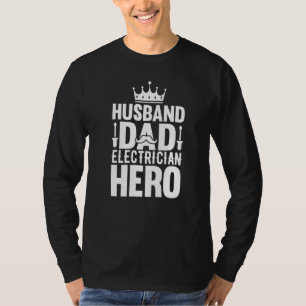 Camiseta Marido Pai Eletricista Herói - Pai Lineman Engraça