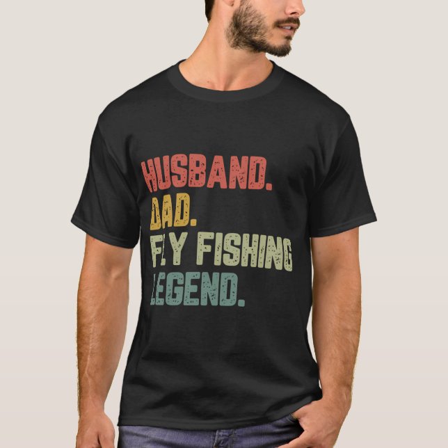 Camiseta Marido. Pai. Lenda da Pesca com Isca Artificial. P (Frente)