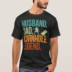 Camiseta Marido Pai Lenda do Cornhole Saco de Toss Feijão B