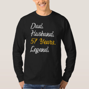 Camiseta Marido Pai Mens 57 Anos Legenda Aniversário 57 Yea