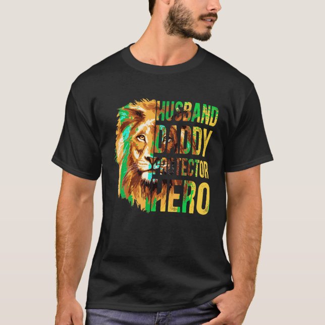 Camiseta Marido Pai Protetor Hero Engraçado Marido Presente (Frente)