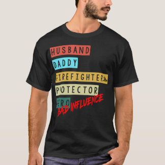 Camiseta Marido Papai Bombeiro Protetor Herói Mau