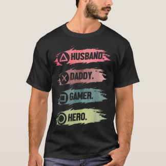 Camiseta Marido Papai Jogador Herói Engraçado Pai Jogador