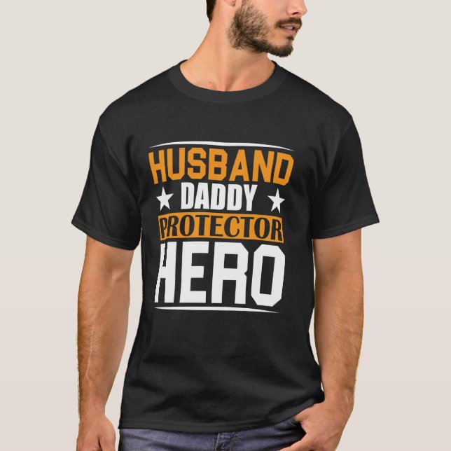 Camiseta Marido Papai Protetor Herói (Frente)