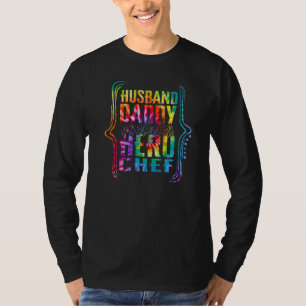 Camiseta Marido Papai Protetor Herói Chef Tie Dye Dourado F