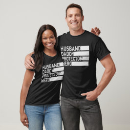 Camiseta Marido Papai Protetor Herói, Dia dos Pais