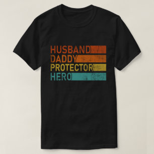 Camiseta Marido papai protetor herói Estilo Vintage Legal