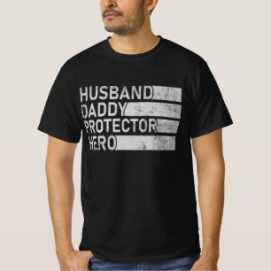Camiseta Marido Papai Protetor Herói Pai Legal Pai 
