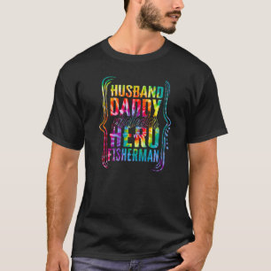 Camiseta Marido Papai Protetor Herói Pescador Tie Dye Gol
