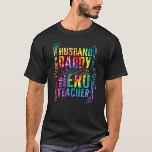 Camiseta Marido Papai Protetor Herói Professor Tie Dye Dour