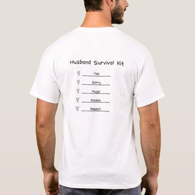 Camiseta Marido Survival T shirt fofa (Verso)