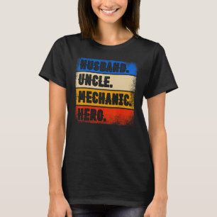 Camiseta Marido Tio Mecânico do Dia de os pais Hero Mecânic