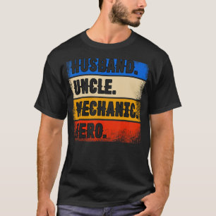 Camiseta Marido Tio Mecânico Herói Dia dos Pais Mecânico