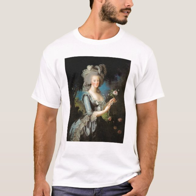 Camiseta Marie Antoinette com um rosa, 1783 (Frente)