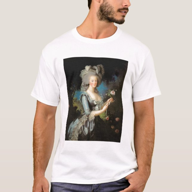 Camiseta Marie Antoinette com um rosa, 1783 (Frente)