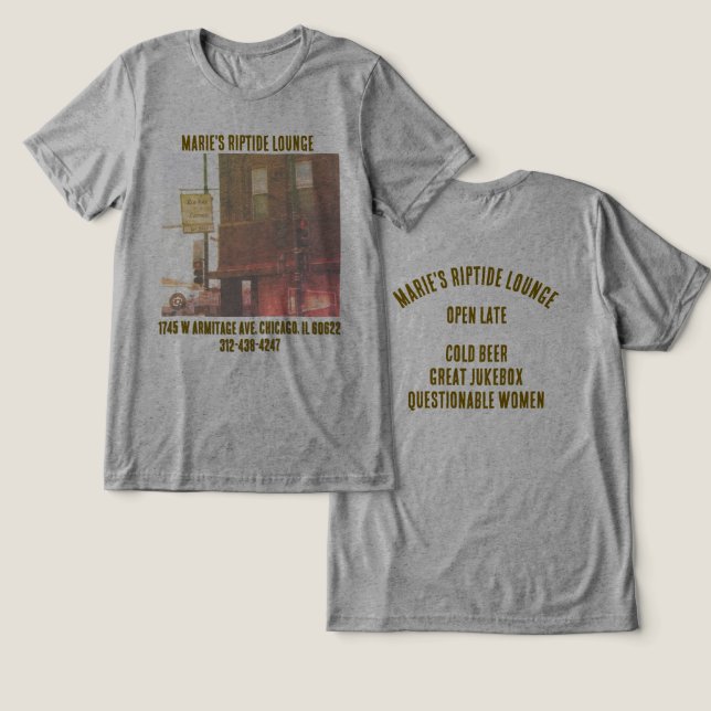 Camiseta Marie's Rip Tide Lounge (Design Frente e Verso)