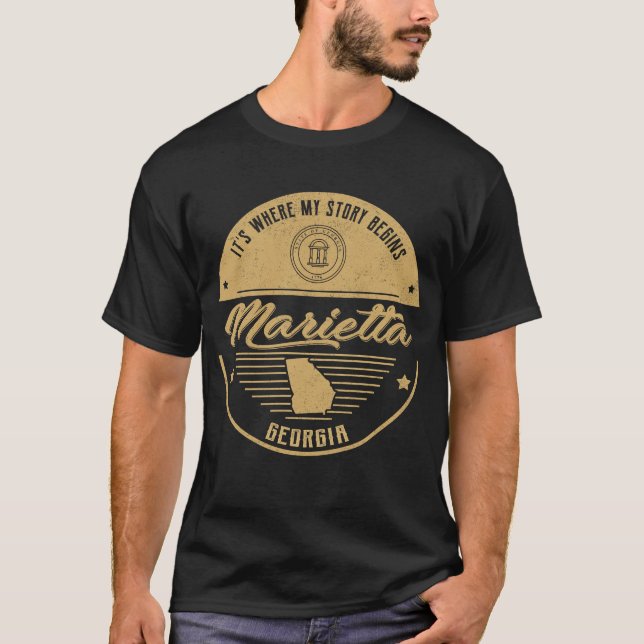 Camiseta Marietta Georgia É onde minha história começa (Frente)