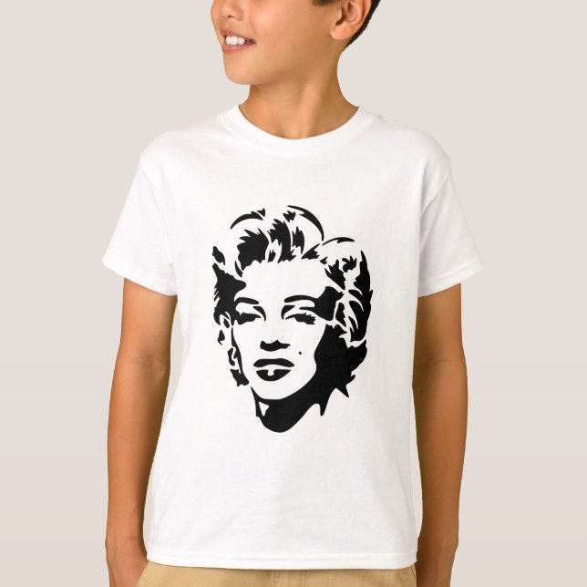 Camiseta Marilyn Monroe Face Stencil Pop Art (Frente)