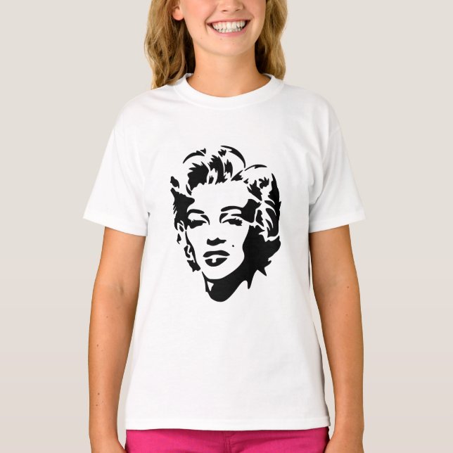 Camiseta Marilyn Monroe Face Stencil Pop Art (Frente)