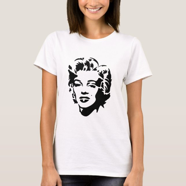 Camiseta Marilyn Monroe Face Stencil Pop Art (Frente)