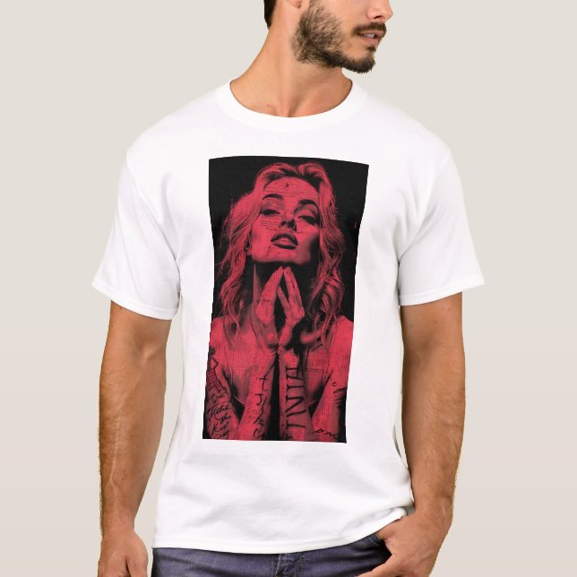 Camiseta Marilyn Monroe Vinyl Lettering T-shirtDescrição: (Frente)