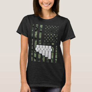 Camiseta Marimba American Flag 4 julho Camouflage