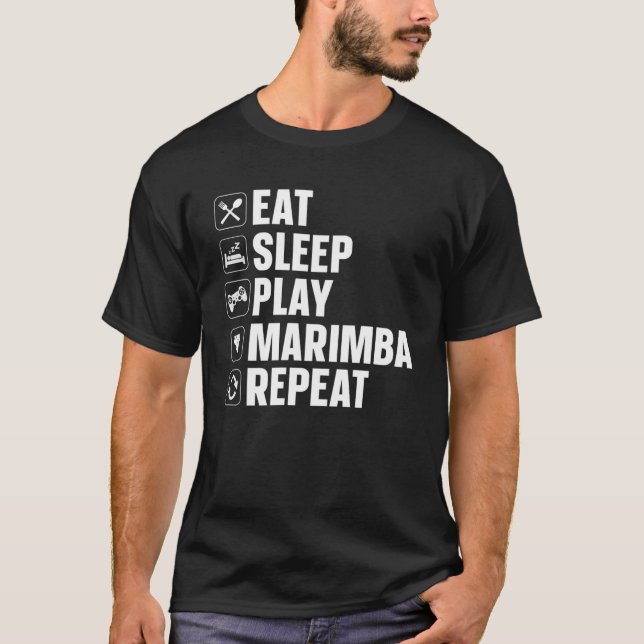 Camiseta Marimba Coma Dormir Tocar Marimba (Frente)