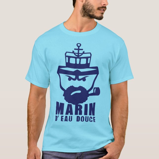 Camiseta marin eau douce citation personnage bateau ancre (Frente)