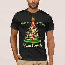 Camiseta Marinara Christmas Buon Natale Spaghetti Tree