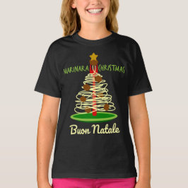 Camiseta Marinara Christmas Buon Natale Spaghetti Tree