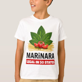 Camiseta Marinara Legal em 50 Estados Basil Tomato Spaghett