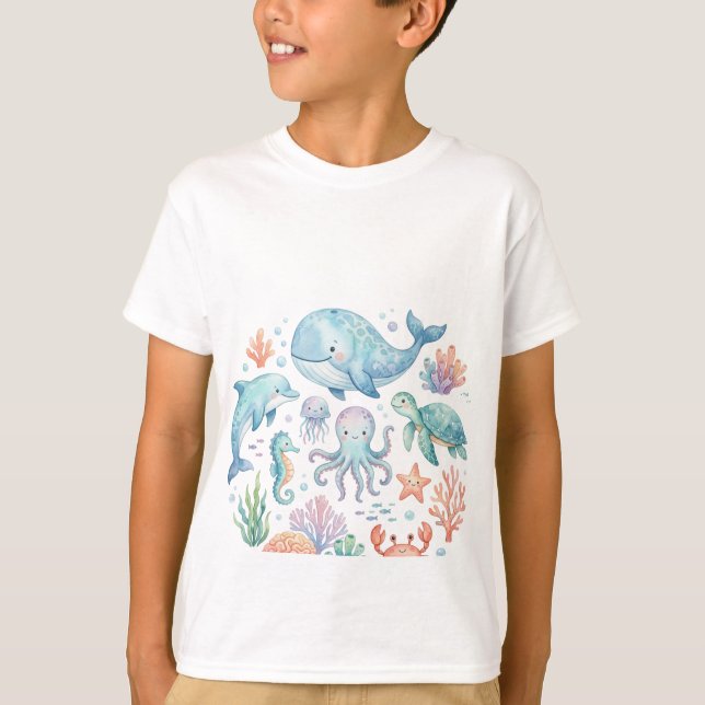 Camiseta Marine Animals T-Shirt (Frente)