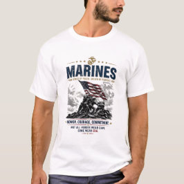 Camiseta Marines do USMC Forjados Pelo Valor Bandeira Ameri