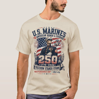 Camiseta Marines dos EUA "A Liberdade é Forte" 4 de Julho