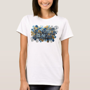 Camiseta Marinha Dinâmica O FUTURO É AGORA Arte de Texto 3D