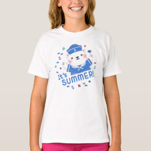 Camiseta Marinheiro de Urso Polar Bonito na Ilustração de V