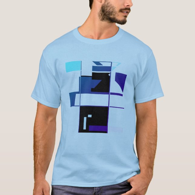 Camiseta Marinho Aqua Black Patchwork MCM inspirado na geom (Frente)