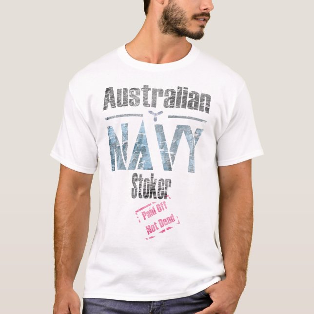 Camiseta Marinho australiano Stoker, aposentado, não Morto (Frente)