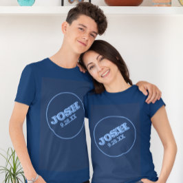Camiseta Marinho Azul Bar Mitzvah com logotipo de nome