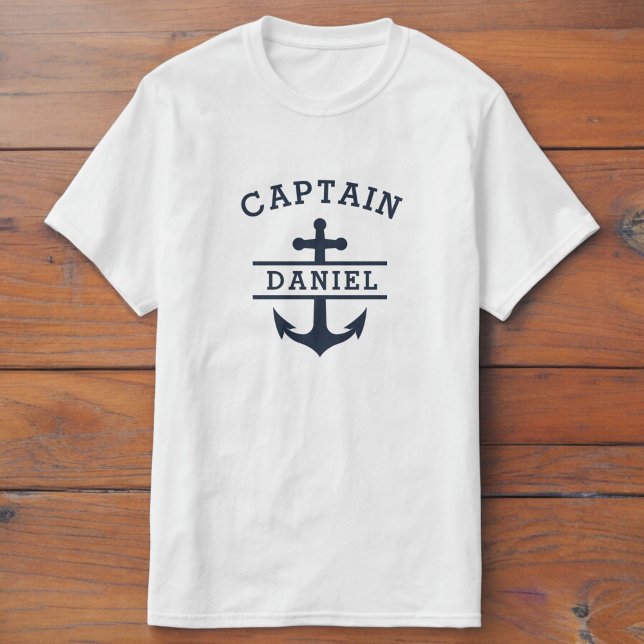 Camiseta Marinho Azul Capitão Barco Náutico Navio Ancoradou (Criador carregado)