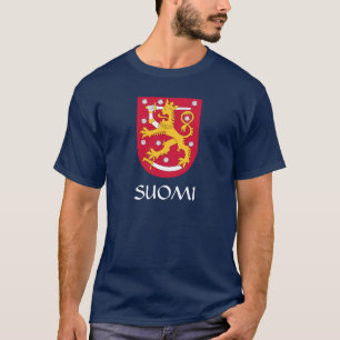Camiseta MARINHO AZUL Finlândia Casaco de Braços Suomi T-