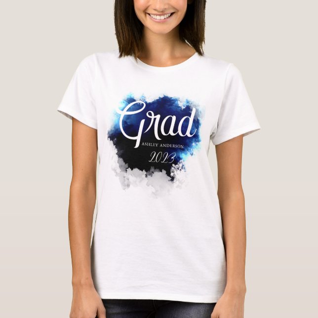 Camiseta Marinho Casual Blue Watercolor Formando (Frente)