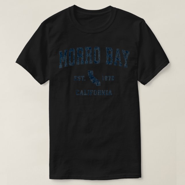 Camiseta Marinho de Design de Desportivo de Morro Bay Calif (Frente do Design)