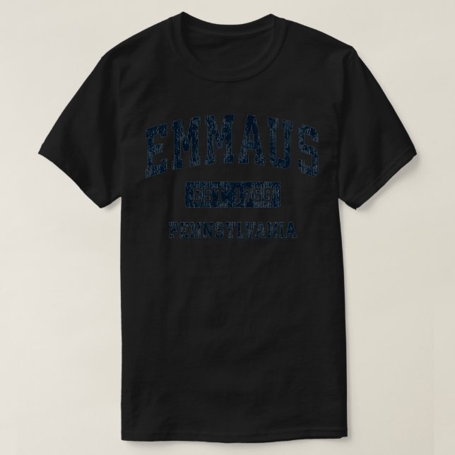 Camiseta Marinho de Design de Esporte da Pensilvânia Emmaús (Frente do Design)