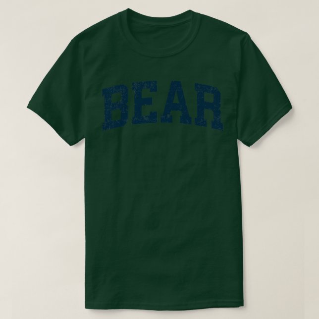Camiseta Marinho de Esportes Atléticos Mens Bear Delaware D (Frente do Design)