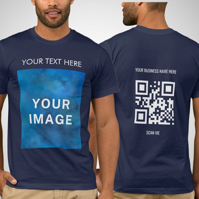 Camiseta Marinho de Promocional de Imagem e Texto Personali (Criador carregado)