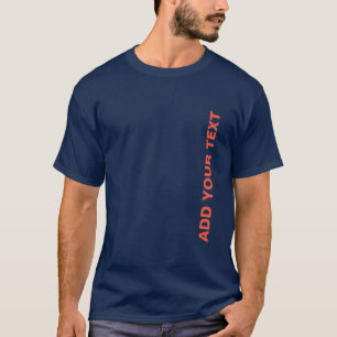 Camiseta Marinho de texto com adição personalizada de dois