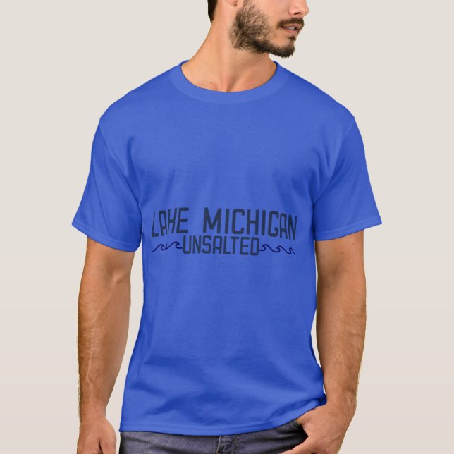 Camiseta Marinho do Lago Michigan (Frente)