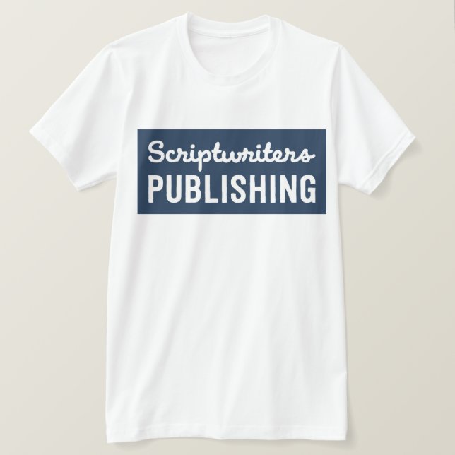 Camiseta Marinho do sólido dos Scriptwriters (Frente do Design)